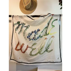 Madewell Feed & Weed Oversized Square Scarf Organic Cotton Wrap Bandana thumbnail 2