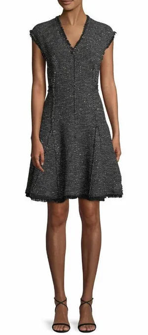 Rebecca Taylor Womens Dress Size 8 Black Sparkle Stretch Tweed Sleeveless $495‎ thumbnail 1