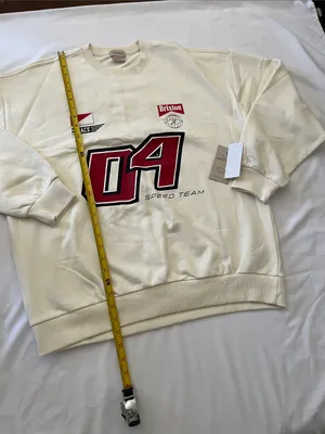 Brixton Cream Pullover with Tan Label Red Size M thumbnail 4