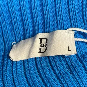 BB'S Blue Sleeveless High Neck Ribbed Knit Sculpt Midi Bodycon Dress Size L thumbnail 4