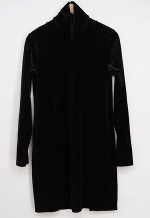 Art Class Girls XXL 16/18 Black Ribbed Velvet Mock Neck Long Sleeve Dress thumbnail 1