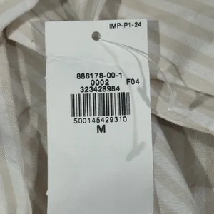 Old Navy Tie-Back Open-Back Button-Down Shirt Neutral Stripe Women’s M thumbnail 11