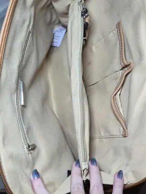 Giani Bernini Floral Logo Bag Purse Satchel in Tan and Pink Shoukder Crossbody thumbnail 4