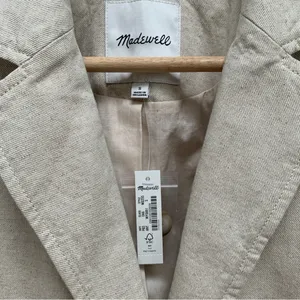 Madewell Cotton-Linen Beige Summer Blazer Jacket S thumbnail 7