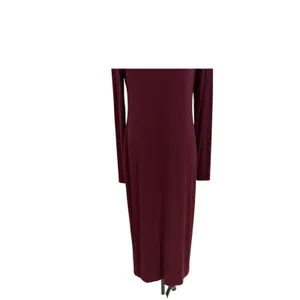 Marine Layer Lexi Mockneck Midi Dress Merlot Ribbed‎ Tencel Soft Stretch Large thumbnail 5