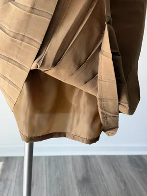 Vintage 100% Silk Pleated A-Line Skirt thumbnail 2