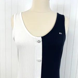 Tommy Jeans Tank Dress Womens Size Small‎ Ribbed Colorblock Preppy Coastal thumbnail 6