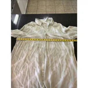 Soft Surroundings Tunic‎ Sz 1X Green Tie Dye Shirt Blouse Flowy Coverup Sheer thumbnail 5