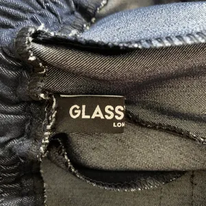 Glassworks London Dark Wash Denim Wide Leg High Rise Pants Drawstring‎ Waist thumbnail 8