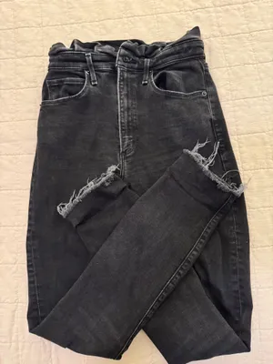 Abercrombie Black High Rise Peplum Skinny Jeans thumbnail 1