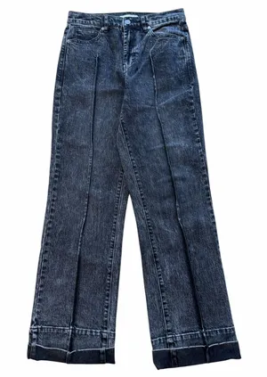 Habitual Seamed Wide Leg High Rise Acid Washed Jeans thumbnail 1