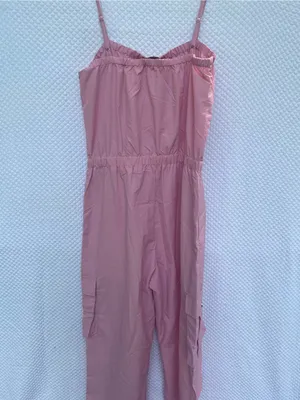 No Vacancy Women’s Pink Cargo Jumpsuit Size M NWT Utility Pocket Adjustable Stra thumbnail 8