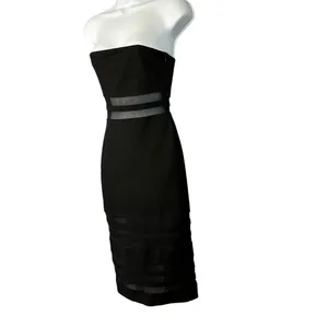 Revolve Superdown Black Strapless Midi Tube Dress Size XS Bodycon Magdalena thumbnail 5