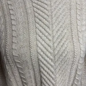 J. Jill‎ Sweater Tunic Cream Cable Knit Herringbone Wool Blend Fisherman Cabin S thumbnail 4