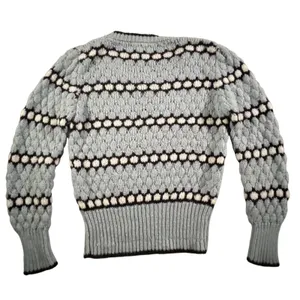 Western Connection‎ Sweater Womens Medium Blue Vintage 80s Popcorn Knit V-Neck thumbnail 2