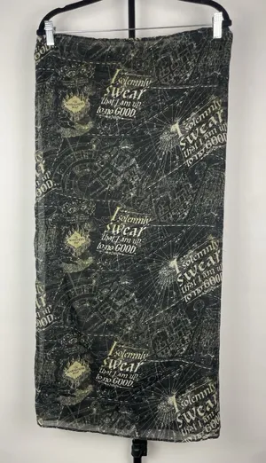 Harry‎ Potter Marauders Map Black Tan Infinity Sheer Scarf by Bioworld OS thumbnail 1