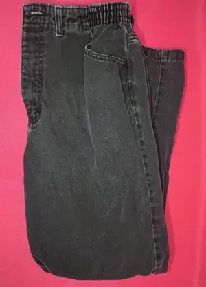 Vintage 90s Lee Black Elastic Waist High Rise Tapered Mom Jeans thumbnail 1