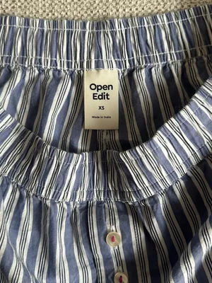 Open Edit Blue Stripe Pajama Shorts thumbnail 2