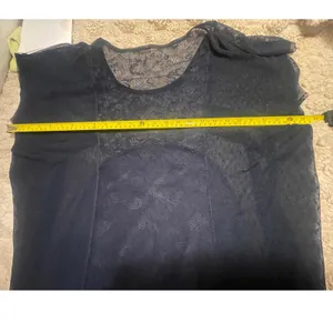 Free People Navy Blue Sheer Lace Mesh Point Desprit Boho Kimono Top Medium‎ thumbnail 10
