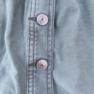 American Eagle size 4 green button up mini skirt western concert country denim thumbnail 4