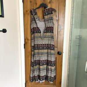 Vtg Betsy Lauren Maxi Dress 16 Sleeveless Boho Cottagecore Prairie Western Boho thumbnail 3