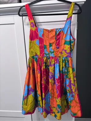 Olivaceous Bright Floral Cotton Sundress in a Vibrant Rich Floral Print NWOT thumbnail 3