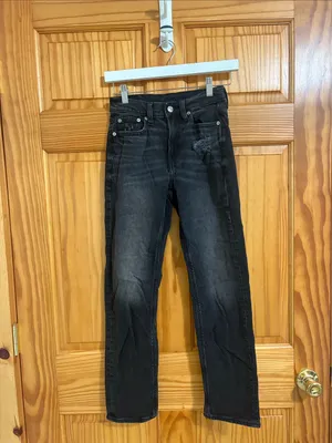 American Eagle Super High-Rise Ankle Straight Black Jeans Size 000 thumbnail 2