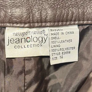 Newport News Jeanology brown leather pants size 14 thumbnail 5