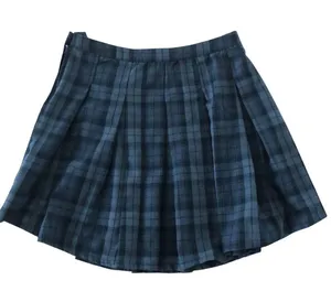 Hot Topic Black & Grey Plaid Buckle Asymmetrical Pleated Skirt size large thumbnail 7