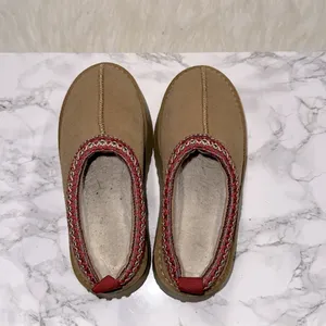 Cozy Tan Slip-On Shoes with Red Trim size 37/6.5-7 thumbnail 10