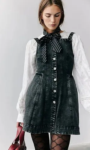 Free people gimme more denim mini dress thumbnail 5
