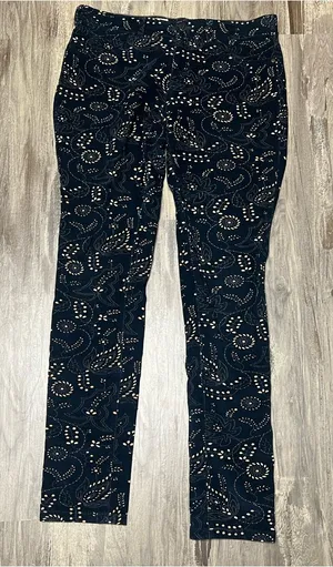 Anthropologie Pilcro Serif Corduroy Pants Size 29 Navy Paisley Skinny Inseam 31 thumbnail 1