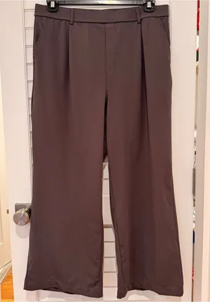 Halara Flex DayStretch High Waisted Pocket Wide Leg Pants Sz XL Gray Pull On thumbnail 1