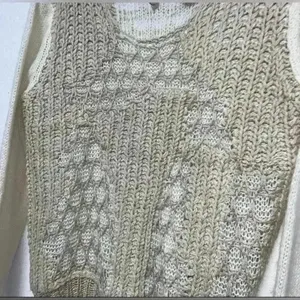 BKE Cream Tan Open Knit Wool Blend Pullover Sweater Womens Size XL thumbnail 6