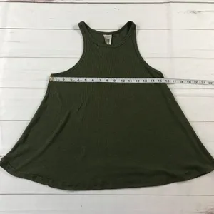 Free People Women Size Small Green Racerback Long Beach Tank Top thumbnail 8