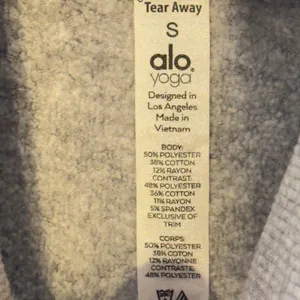 565 | Alo Yoga Grey Ribbed Mick Neck Pullover‎ Sweatshirt Small Cozy Soft thumbnail 5