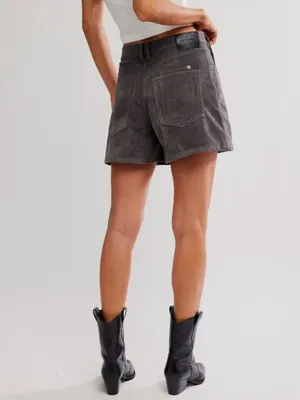 FREE PEOPLE NWT We The Free Tippie Vegan Suede Shorts / Dark Grey thumbnail 4