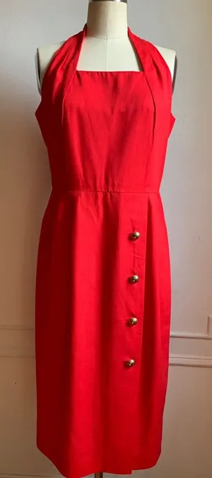 Vintage Jessica Howard Red Sleeveless Midi Dress thumbnail 1
