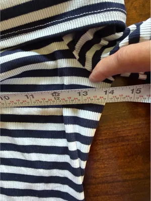 Oak & Trellis XS Black and White Striped Off-Shoulder Long Sleeve Top thumbnail 5