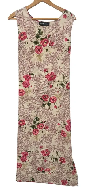 Vintage Sag Harbor Maxi Dress 12 Floral Tie Back Cottagecore 90s Modest Flowy thumbnail 1