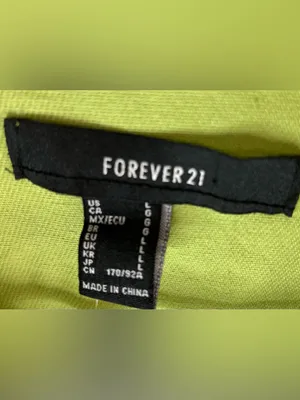 Forever 21 L Denim Lime Green Long Sleeve Zip-Front Jumpsuit thumbnail 6