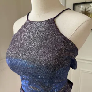 Vintage 90s Blondie Nites Caged Back Cosmic Sparkle BodyCon Cocktail HoCo Dress thumbnail 5