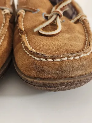 L.L.Bean Brown Suede Flannel Lined Slippers Size 7 thumbnail 3