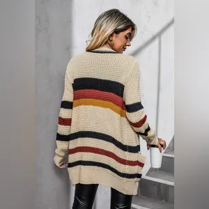 Express Multicolor Striped Open Front Oversized Cardigan Size XS thumbnail 7