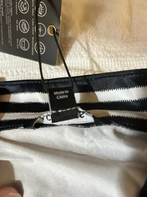 CEGOLFS Women’s Black/White Striped 1/4 Zip Mock Neck Pullover Active XL NWT thumbnail 9