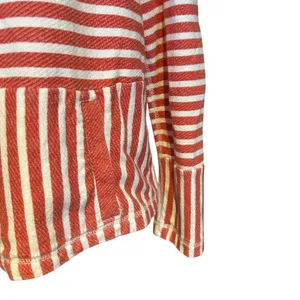 J. Crew Hoodie Pockets Red White Stripe Long Sleeve Front Pockets Relaxed SZ Lg thumbnail 9