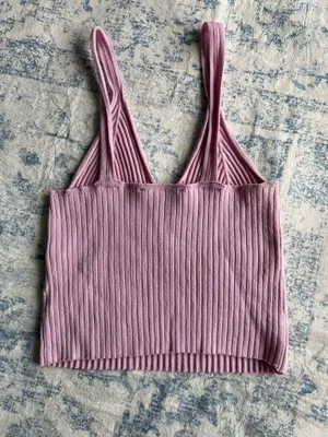 Lulus Pink ribbed tank top thumbnail 4