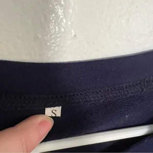 Women's Size Small Crewneck Sweatshirt Navy White Classy Until Kickoff Football thumbnail 8