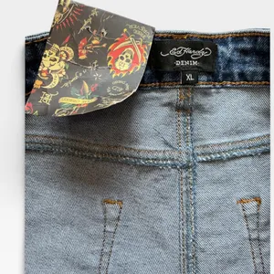 Ed Hardy Womens Low Rise Bootcut Jeans Blue Tattoo Embroidered XL NWT thumbnail 7