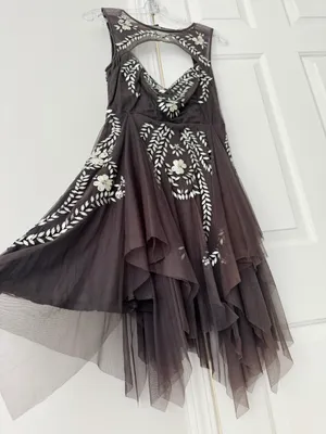 Free People Embellished Tulle Mini Dress, Size S thumbnail 3